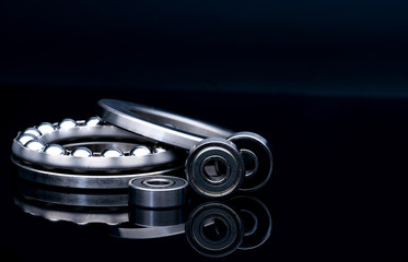 Stainless steel thrust ball bearing. Set of thrust ball bearing and shiny silver ball bearing....