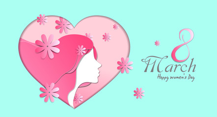 Illustrations of women's day themes can be used as greeting cards or posters.