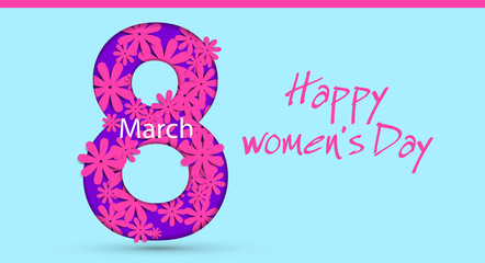 Illustrations of women's day themes can be used as greeting cards or posters.