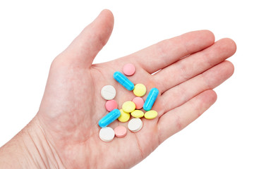 falling tablet isolated on a white background