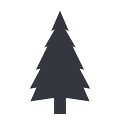 Vector Single Black Silhouette Icon - Pine Tree