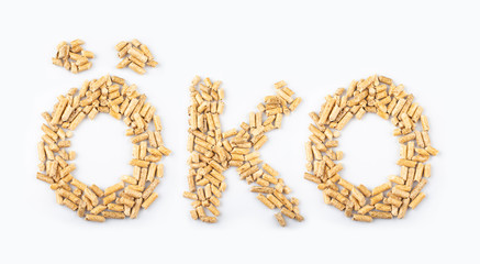 Letters wood pellets