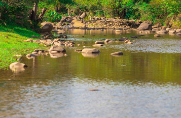 Rural landscape of a freshwater stream in the Municipality of Silveira Martins in Brazil