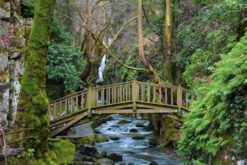 Ayazma National Park in Ida Mountains and streams flowing under the bridge