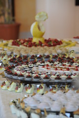 buffet of desserts of different flavors