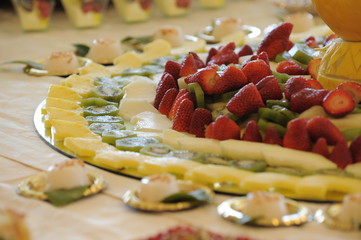 buffet of desserts of different flavors