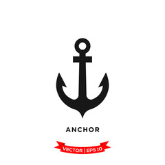 anchor icon vector logo template