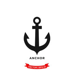anchor icon vector logo template