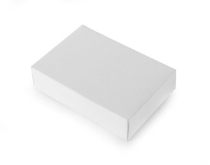 close up of a white box on white background