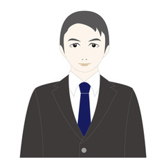 Upper body illustration of a man in a suit