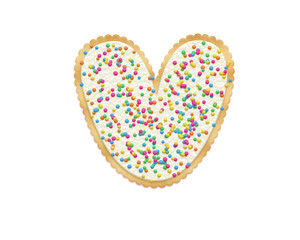 Letter V made of cookie isolated on white background