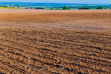 Plowed land landscape, Ukraine, East Europe