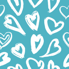 Green fashion pattern, eco fashion concept for green love banner template. Vector drawings of heart. Eco friendly seamless background. Aqua menthe colors. Crystal-clear waters. Love environment idea.