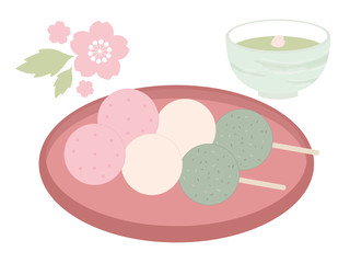 素材＿三色団子