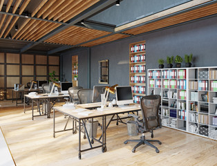 contemporary loft office