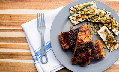 Pork BBQ Ribs. Tradtional Classic barbecue staple. Pork ribs seasoned with a dry rub and slow...