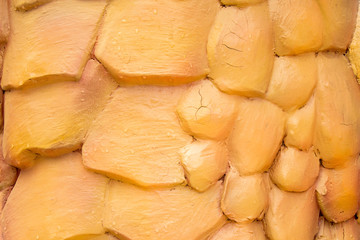 The stone surface is coated with orange.