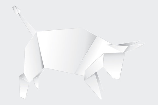 White origami bull