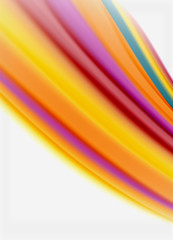 Wave lines abstract background, smooth silk design with rainbow style colors. Liquid fluid color waves. Vector Illustration