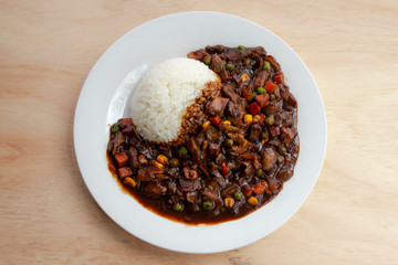 Black bean sauce with rice which is called Jjajangbap in Korea