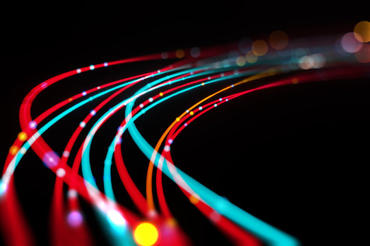 defocused image of  fiber optics lights abstract background
