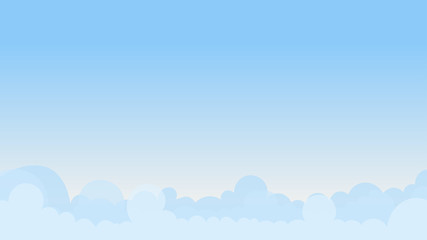 Landscape blue sky and white clouds on sunny day.Cartoon concetp.Vector illustration.