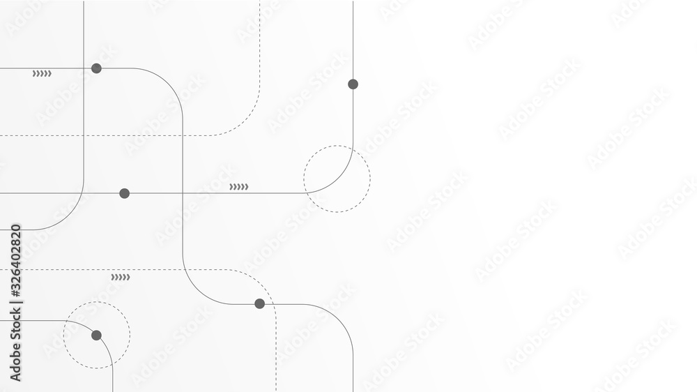 Poster Abstract geometric Circuit connect lines and dots.Simple technology graphic background.Illustration Vector design Network technology and Connection concept.