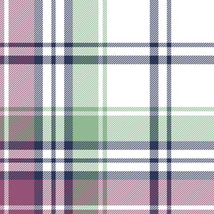 Plaid pattern background. Seamless striped texture check plaid graphic in blue, pink, green, and white for flannel shirt, blanket, throw, or other modern fabric design.