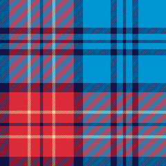 Tartan check plaid pattern texture. Seamless large multicolored plaid graphic in dark blue, red, and beige for blanket, throw, duvet cover, or other modern winter fabric design.