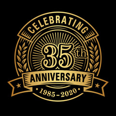 35 years of celebrations design template. 35th logo. Vector and illustrations.