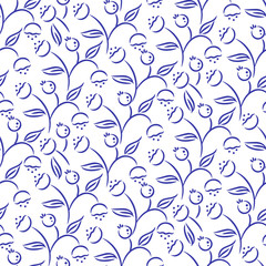 Seamless floral pattern with swirls and curls decoration.