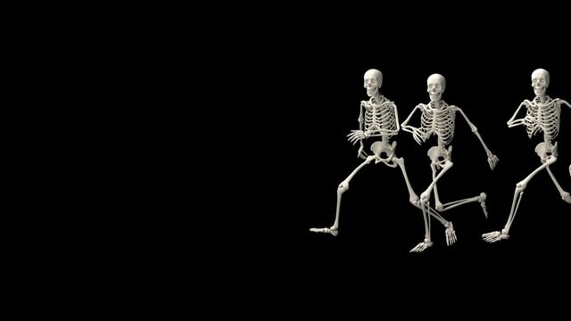 Group of running skeletons