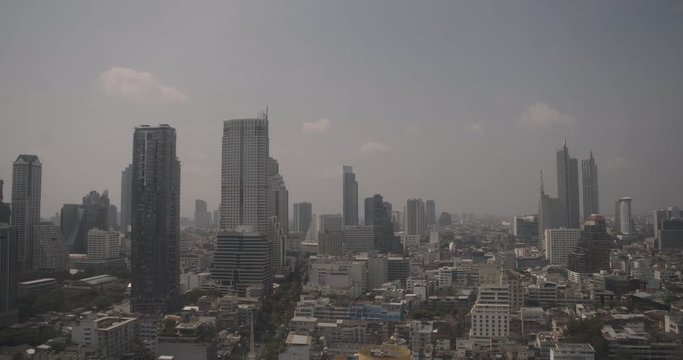 Beautiful Bangkok Skyline wallpaper at daytime - Sunshine in Bang Rak - View from the Pullam Hotel G Rooftop bar - Architecture and skyscrapers in Bangkok - 4K high quality wallpaper