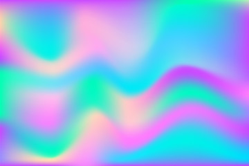 Holographic abstract background in pastel neon colors Vector illustration