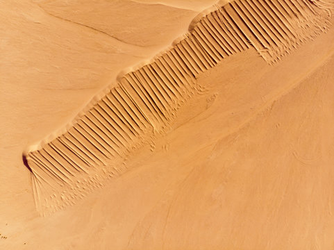 Top Down Aerial View Of Desert