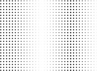 Abstract halftone dotted background. Monochrome pattern with stars.  Vector modern pop art texture for posters, sites, business cards, postcards, labels, cover, stickers. Design mock-up layout.