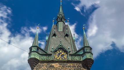 Jindrisska Tower timelapse - the highest belfry in Prague.