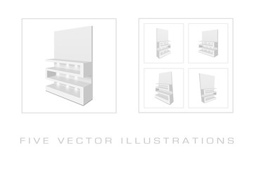 Exhibition shelves for supermarket