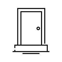 Home door line icon, concept sign, outline vector illustration, linear symbol.