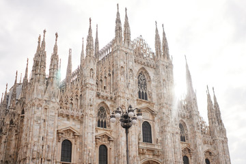 Fototapeta premium Duomo di Milano - one of the most popular italian tourist places to visit