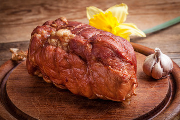 Delicious smoked ham.