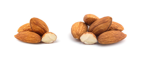 Almonds isolated on white background