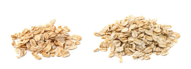 pile of oatmeal isolated on white background