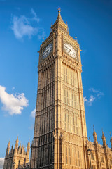 Fototapeta na wymiar Famous Big Ben tower in London, England, UK