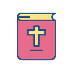 catholic bible, line style icon