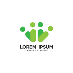 Human social, unity, together, connection, relation logo design template.