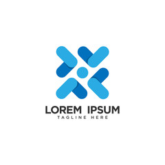 Human social, unity, together, connection, relation logo design template.