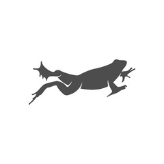 Frog logo vector design template, Silhouette Frog logo animal, Illustration