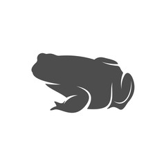 Frog logo vector design template, Silhouette Frog logo animal, Illustration