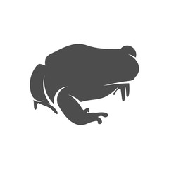 Frog logo vector design template, Silhouette Frog logo animal, Illustration